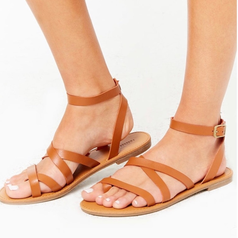 Forever 21 FAUX LEATHER STRAPPY SANDALS
